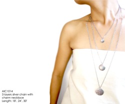 3 tier silver necklace