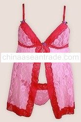 Adorable Lace Bust & sheer skirt Babydoll set