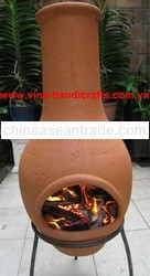 Clay chiminea stove