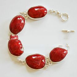 silver jewelry with red coral