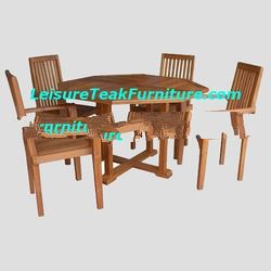 Bistro set table chairs teak garden furniture