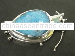 SS Tongue Clasp 3 Strands with Drussy