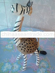 Thai hand made OTOP coconut shell lamp (Zebra)
