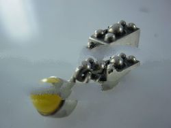 925 sterling silver cubic bead with yellow CZ European brand's fit