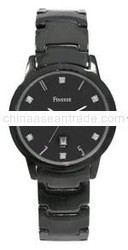 BM07G DOMINO - black IP stainless steel diamond watch fo