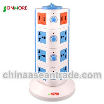 multiple floor sockets with usb charging surge protected and electric plug