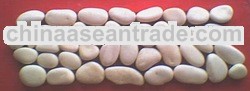 border pebbles white tile