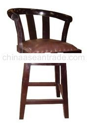 Bar Barstool w/ Leather Swivel