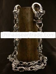 925 Sterling Silver Jewelry Skull Wallet Chain