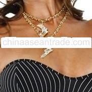 Rhinestone Gun Necklace