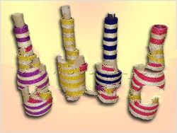 Long neck bottle with abaca weaving