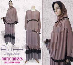 Ruffle Dresses Mocca-Dark Brown 1 Set
