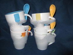 stoneware mug with spoon