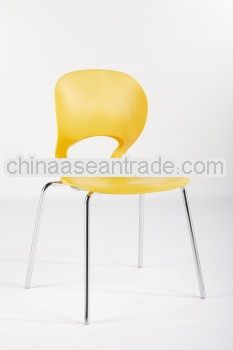 new PP back plastic leisure chairs with metal legs