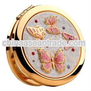 new arrival crystal beaded compact mirror for pocket compact (R-1376