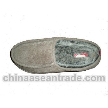 new fancy genuine cow leather with lamb inner side indoor slippers