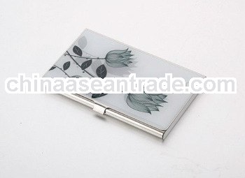 new flower patterned metal business card holder