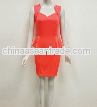 newest - back keyhole solid jersey peplum career dress