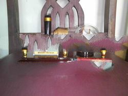 Miniature ships in a lamp