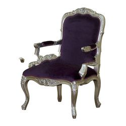 French Carved Upholstery Arms Chair