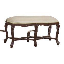 Natural Bench with Carved