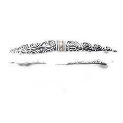 Bali Design Sterling Silver Hair Clip with 18K Gold Accents