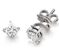 Stud Earring 18K white gold and diamond F IF 3EX GIA