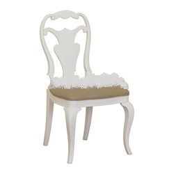 White Painted Carved Dining Chair