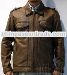 woven leather jacket