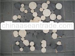 Cut Slices Round Tile Interlocking Natural Marble
