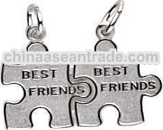 Best Friend / Puzzle Piece Charm necklace