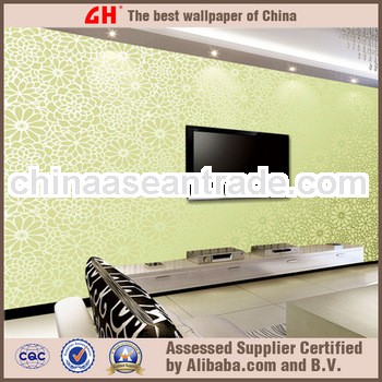 nonwoven wall paper durable flocking wallpaper for home wall