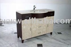 Vanity set with mahogany cabinet