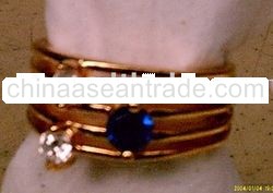 18k Yellow Gold Plated Ring With Crystal Stone 2