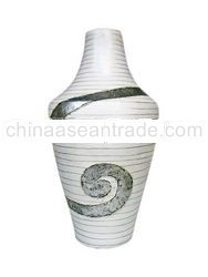 Guci 60 cm white wash silver