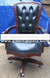 Wooden Office Swivel Chair - Reproduction Antique Furniture
