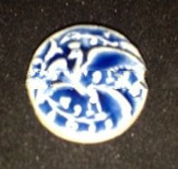 Ceramic Bead Bird in Darker Blue