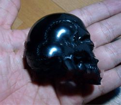 bali Black Skull Skeleton frankenstein Head Halloween From Buffalo Horn Carving