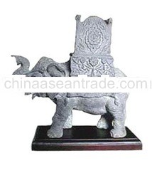 Elephant Candleholder with wood base