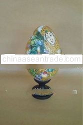 Wooden Goose Egg with "Ramayana"