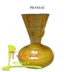 Lacquered On Bamboo Vase