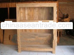  Furniture-Reclaimed Teak Open Bookcase Cabinet