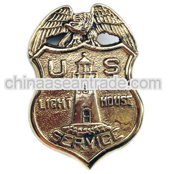 oem gold plated metal badges