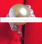 Sea Pearl Ring Silver Cream white gold chrome