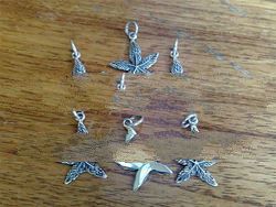 925 Sterling Silver Cannabis Flower Charms 5 Petals