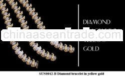 SUN0012 B-Diamond bracelet in yellow gold