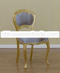 French Furniture - Gold Gilt Versailles Bedroom Chair Silk