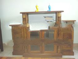 TV Table-Glass cabinet teak wood