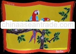 Parrot Hand painted Sarong