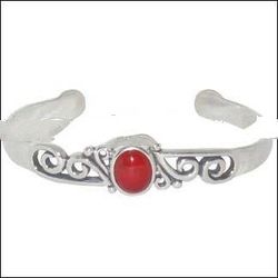 Silver Gemstone Bangle